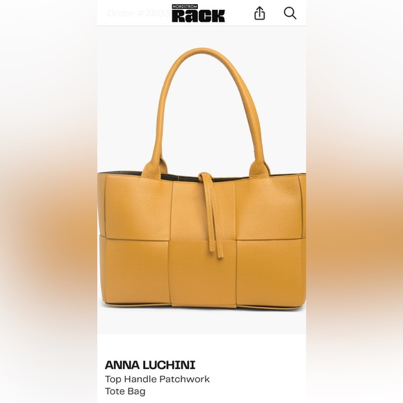 Tan Structured Tote Bag with Geometric Design - Picture 1 of 7